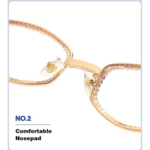 Diamond Square Sunglasses Men Women Luxury Designer Wood Frame Rhinestone Punk Goggle Glasses UV4004