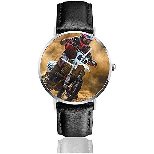 UV gedruckte Uhren Dirt Bike Leder Uhr mit PU Lederarmband