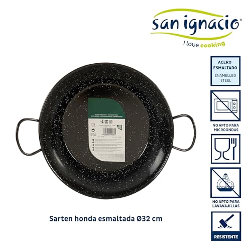 Poêle profonde émaillée 32 cm LA DEHESA à anses pour cuisine