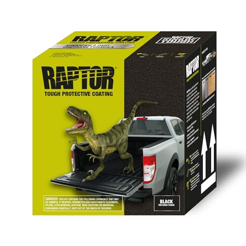 U-POL Raptor Black Urethane Spray-On Truck Bed Liner Kit w/Free Spray Gun, 4 Liters