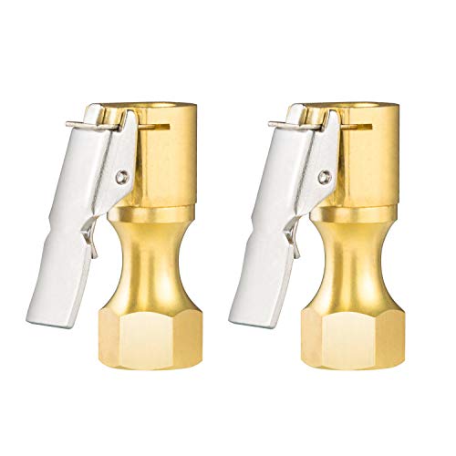 Astroai Air Chuck, Heavy Duty Closed Flow Lock On Tire Chuck With Clip For Inflator Gauge Compressor Accessories, Yellow #TOP7