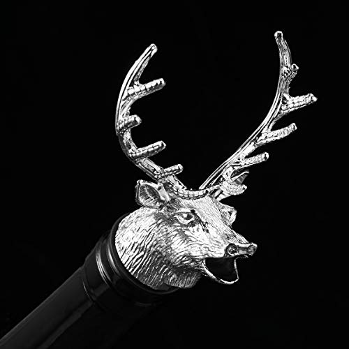 BESTOMZ Weinflaschenverschluss Weinausgießer Hirschkopf Flaschenausgießer Wein Stopper für Weinflaschen Geschenk für Weinliebhaber Und… – Ansicht 4