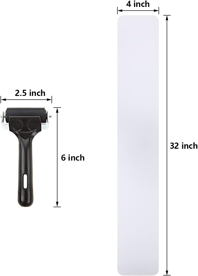 Non Slip Stair Treads 4’’ x 32’’, 15 Pack Pre-Cut Transparent Anti Slip Strips, Waterproof and High Viscosity, Adds Non Slip Traction to Floor, Bathroom, Safety for Kids, Elders and Pets