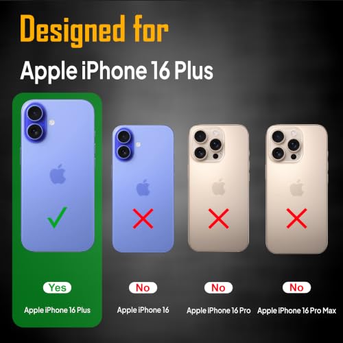 Image of ZAP CASE Matte Kickstand Case for iPhone 16 Plus | Magsafe Compatible | Premium Polycarbonate Back + Flexible TPU Bumper | Foldable Stand | Military-Grade Drop Protection | Anti-Fingerprint | Black
