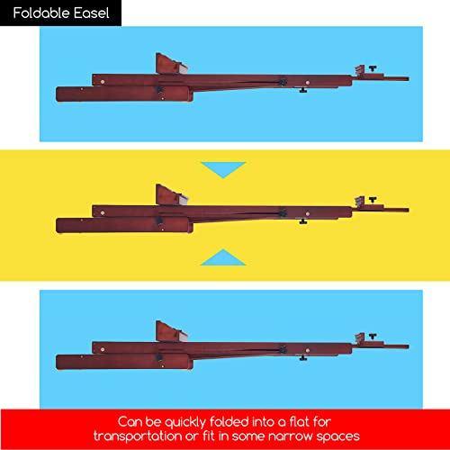 Meeden Art Painting Easel, Beech Wood Studio Easel 53" To 91"H, Holds Canvas To 78", Large Professional H-Frame Easel Stand With Storage Tray, Adjustable Floor Easel For Artists & Adults, Deep Walnut #TOP5