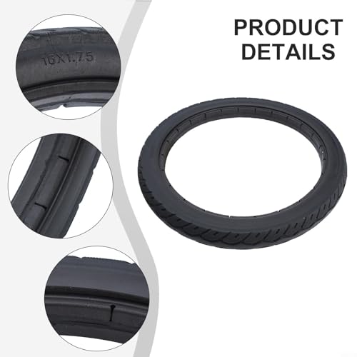 Neumático de 16 pulgadas Honseadek 16x1.75 para circular sin aire en ciudad con bicicleta urbana 7