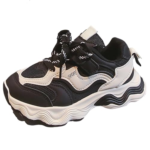 Toddler Kids Sneakers Boys Girls Lightweight Breathable Strap Athletic Tennis Lace-Up Shoes for Running Walking