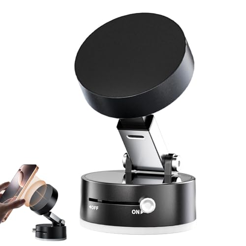 GodbTG Electric Vacuum Magnetic Suction Phone Holder, Magnetic Suction Phone Mount, 360 Rotatable Car Magnetic Phone Holder, Universal Magnetic Car Mount, Adjustable and Foldable Car Mount (Black)