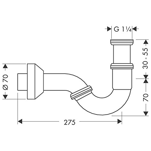 Siphon Hansgrohe Chromé Mat 53010-88 - Neuf, Rarité Pour Lavabo, Allemagne