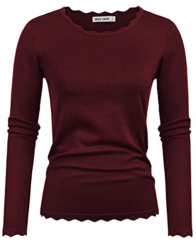 GRACE KARIN Women's High Stretchy Long Sleeve Pullover Sweater Bl...