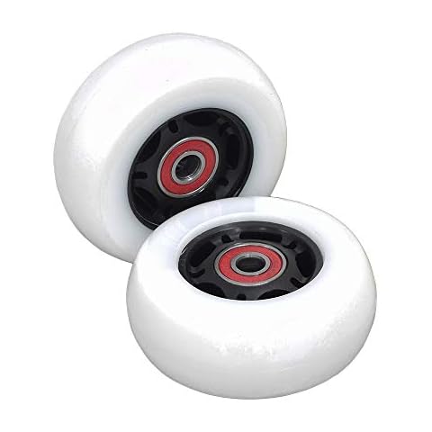 AlveyTech 76 mm x 30 mm Caster Wheels for The Razor Crazy Cart (V7+), Crazy Cart Shift (V1+), & Crazy Cart XL (V3+) (Set of 2) (White Wheel Black Hub) Cover