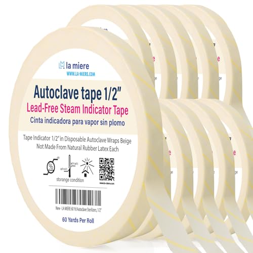 12 Rolls Autoclave Tape 1/2" X60 Yds Indicator Tape Sterilizatio Heat Tape