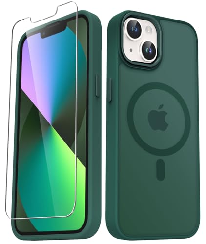 Image of for iPhone 14 Case, iPhone 13 Case, Matte Magnetic Case, Dark Green