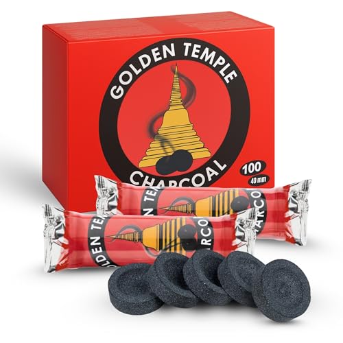 LivuX 100 pastillas de carbón de incienso, 40 mm, de encendido rápido, 10 rollos con 10 pastillas de carbón, ideal para quemar incienso, resinas y hierbas 1273