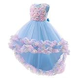 Princess Girls Wedding Bridesmaid Pageant Dress Toddler Hi-Lo Midi Special Occasion Sleeveless Dress