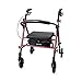 McKesson Lightweight Rollator - Walker with Wheels, Seat, Storage - Adjustable Height, 1 Count