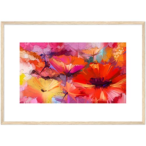 Fleurs aquarelles en grand format pour habiller un mur blanc vide 50x70