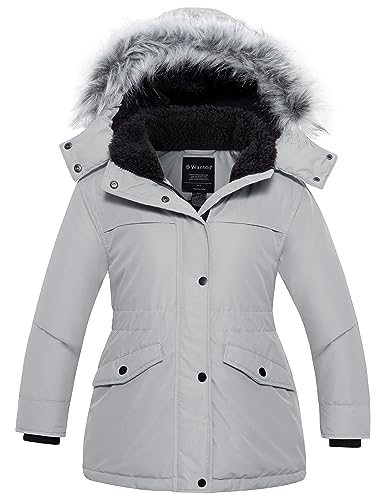 wantdo Girl's Winter Coat Waterproof Puffer Jacket Warm Hooded Parka