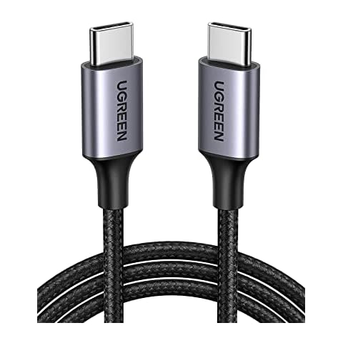 UGREEN USB C to USB C Charger Cable 60W Fast Charge Type C Braided Data Lead Compatible with MacBook Pro 2021 iPad Air 5 Galaxy S23 S22 Ultra S21 FE A53 A14 Mi 11 Note 10 Pixel 7 Pro 7 6 5 4a (1M) Cover