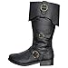 Caribbean Pirate Black Costume Boots (Large 12-13)