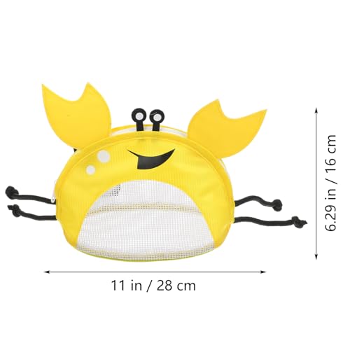 Boy Girl Beach Mesh Organizer Crab-shaped Portable Storage Bag for Shells Toys and Towels and Beach Fun2