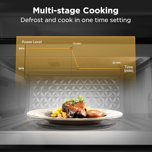 BLACK+DECKER Over the Range Microwave Oven with Vent and One-Touch Auto Cooking, 1.7 cu. ft. OTR Over Stove Microwave, Black, 1000 Watts, EM044K6CF-BK
