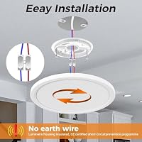 slochi 2Stück LED Deckenleuchte Flach 24W 2800LM, 3Farben - 3000K/4000K/6500K, Ø30CM Deckenlampe Wasserfest Rund Badlampe, Modern LED Lampen für küche Badezimmer Schlafzimmer Flur Wohnzimmer, Weiß – Ansicht 7