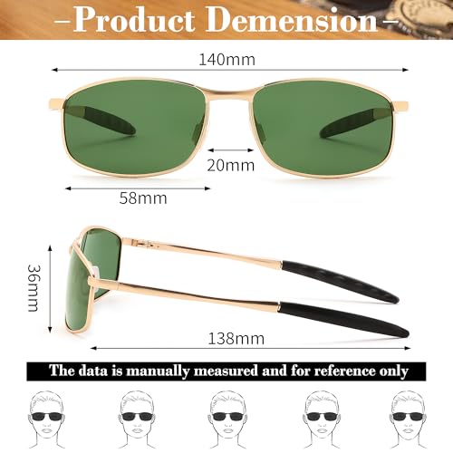 Image of FEISEDY Rectangle Polarized Square Sunglasses for Men Women B2444 | Photochromic, Night Vision, Automatically darken in sunlight, 100% UV400, Driving, Fishing, Climate Pledge Friendly