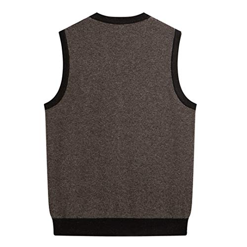 Spring Autumn Pure Cashmere Vest Men Sleeveless V-Neck Knitted Sweater Vest2