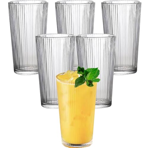 Plastic Tumblers, Water Cups Acrylic Drinking Glasses Tumblers, 6 Pcs Picnic Drinkware, Stackable Glassware Cocktail Glasses for Beach Party Beer, Tea, Juice (400ml)