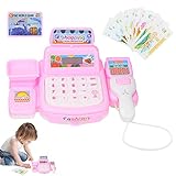 Kassierer Spielzeugkasse,Spielrechner Registrierkassen-Spielzeug-Set - Kleines Simulations-Supermarkt-Kassierer, als Spielspielzeug für Kinder, um frühe mathematische Fähigkeiten zu entwickeln Umifica