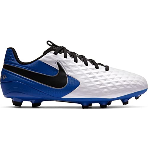 Nike Unisex Kids' Jr. Legend 8 Academy FG/MG Football Boots, White/Black-Hyper Royal-Metallic Silver, UK 10 - Image 2