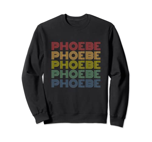 Mujeres Phoebe Wordmark Patrón Personalizado Nombre Retro Sudadera