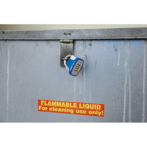 Draper 64158 48 mm Resettable 4-Number Combination Laminated Steel Padlock with Hardened Steel Shackle and Bumper, Blue