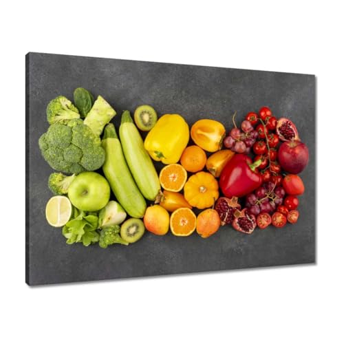 Peinture imprimée sur toile pour égayer un mur sombre cuisine fruits colorés 70x50