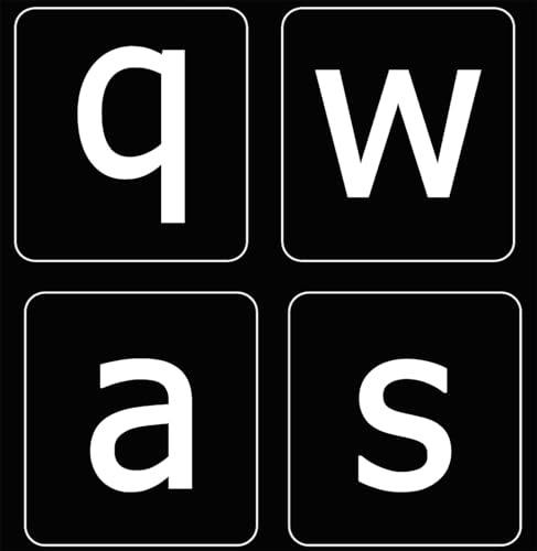 Pegatinas para teclado en inglés US, letras minúsculas negras miniatura 1