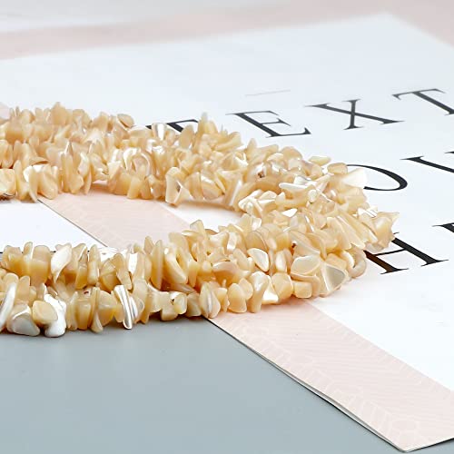 Image of 5-8mm Brown Mother of Pearl Natural Chip Stone Beads for Jewelry Making