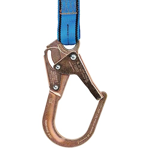 Image of Tractel C006H Phoenix Shock-Absorbing Lanyard with 3 /4 inch and 2-1 /4 inch Self-Locking Snap Hook, 6', Blue /Black