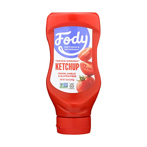 Fody Foods Vegan Tomato Ketchup | Low Fodmap Certified | Gut Friendly No Onion No Garlic | Ibs Friendly Condiment | Squeeze Bottle | All Natural Gluten Free Non Gmo | 16.8Oz #TOP4