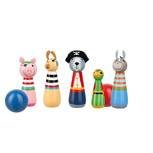 Orange Tree Toys- Juego de Bolos, Animales Pirata, Color Colorido (46022)