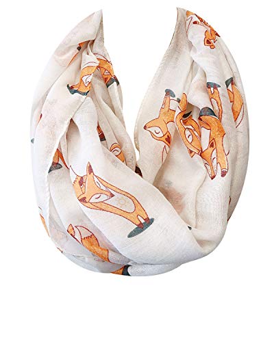 Wrapables® Lightweight Forest Animal Infinity Scarf, Fox, Owl, Moose Print Scarf2
