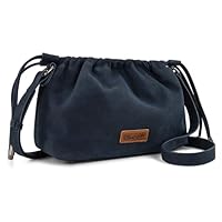 Wrangler Purse for Women Small Crossbody Bags Soft Lightweight Cross Body Purses Navy Blue Cute Drawstring Shoulder Bag with Magnetic Closure WG227-602NY
