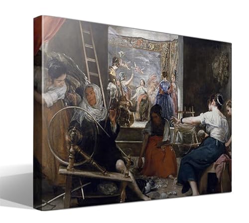 cuadrosfamosos.es | Cuadro | Canvas | Wall Art | Las Hilanderas o La fábula de Aracne de Diego Velázquez | Impresión Giclée sobre lienzo de algodón 100% | Bastidor de 3cm | 70x95cm