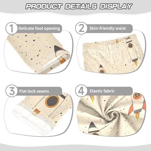 Cartoon Rocket C Girls Leggings Athletic Pants Tights Stretch Bottom3