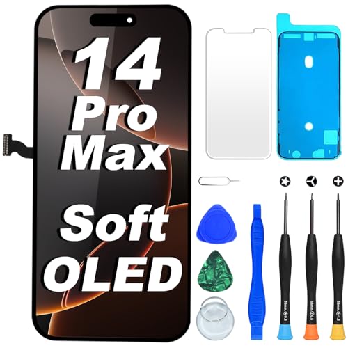 DIGI4U Soft OLED for iPhone 14 Pro Max Screen Replacement, 6.7'' COP Display NOT LCD, 1:1 Window & Resolution & Thickness, Temp Control, with Repair Kit for iPhone 14 Pro Max Replacement Screen