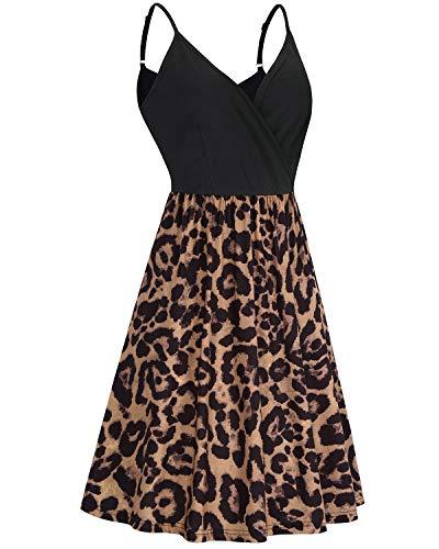 Image of STYLEWORD Womens Sundress Summer Floral Wrap V Neck Backless A-Line Casual Beach Midi Dress