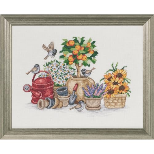 Kit per ricamo a punto croce motivo: albero arancione