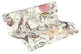 A.S. Création Vliestapete Exotic Life Tapete Tropisch Floral Natürlich 10, 05 M x 0, 53 M Gelb Grau rot Made in Germany 372761 37276-1
