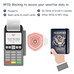 TOURSUIT RFID Blocking Passport Holder for Women Men, Leather Passport Travel Wallet with Metal 3D Metal Badge, Travel Document Holder Cover Accessories (Dark Blue) - Image 5