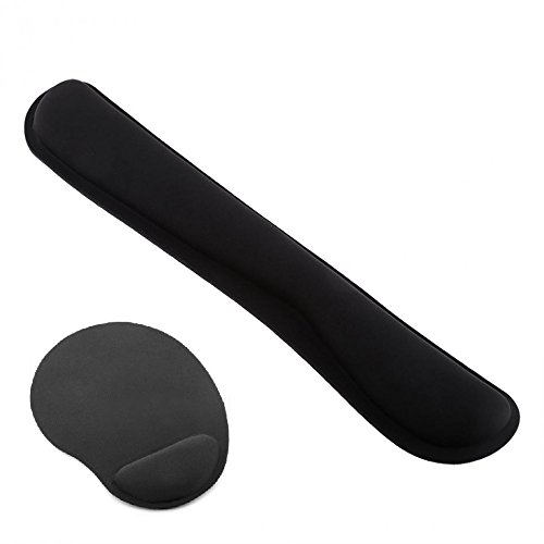 Noir Ordinateur Tapis de souris ergonomique coussin RSI poignet soutien Reste Jeu Confort Gel Antidérapants pour ordinateur portable PC de travail de AoE Performance